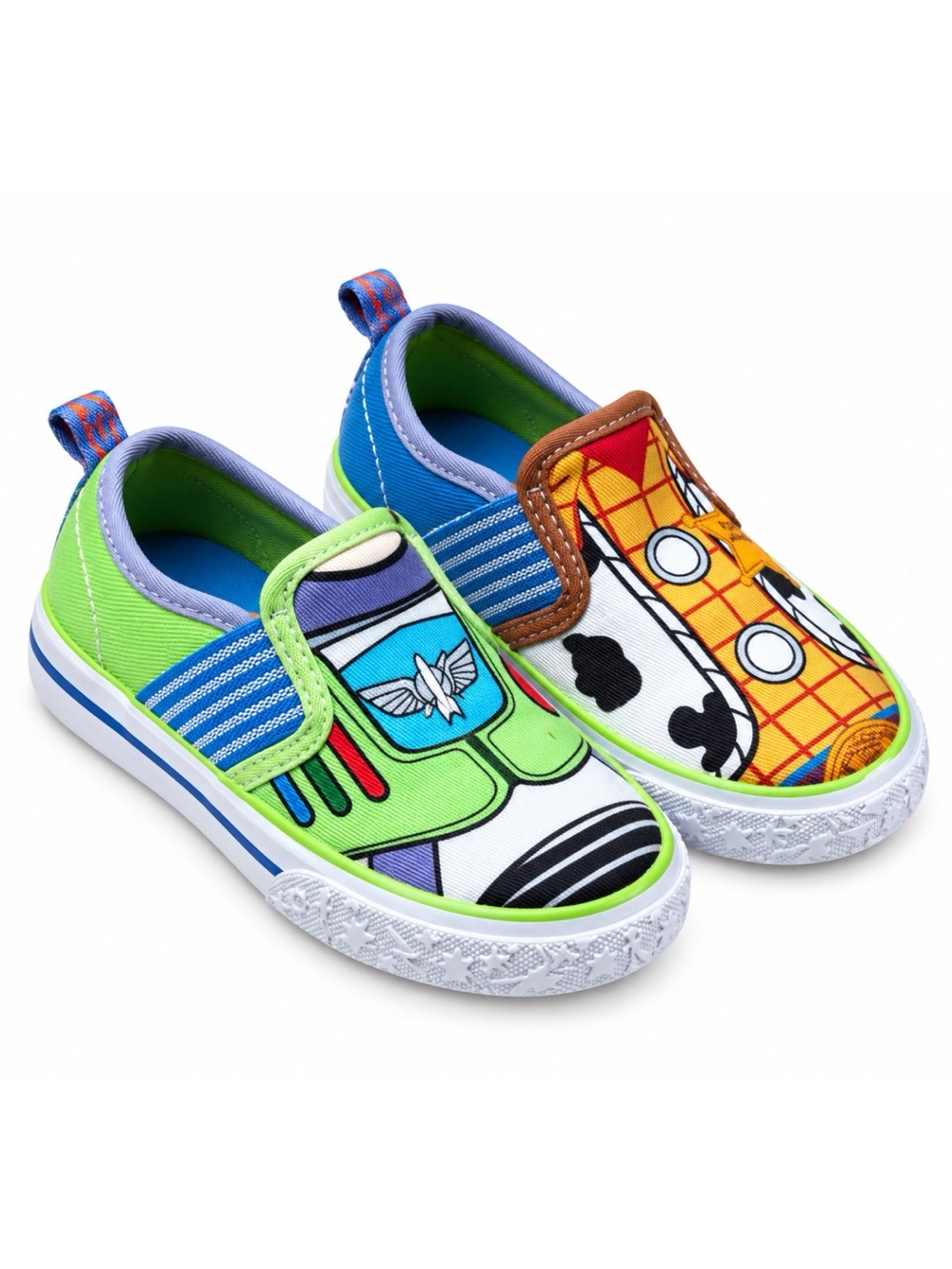 Disney Toy Story 4 Buzz Lightyear Woody Slip-On Canvas Sneakers Toddler Size 8